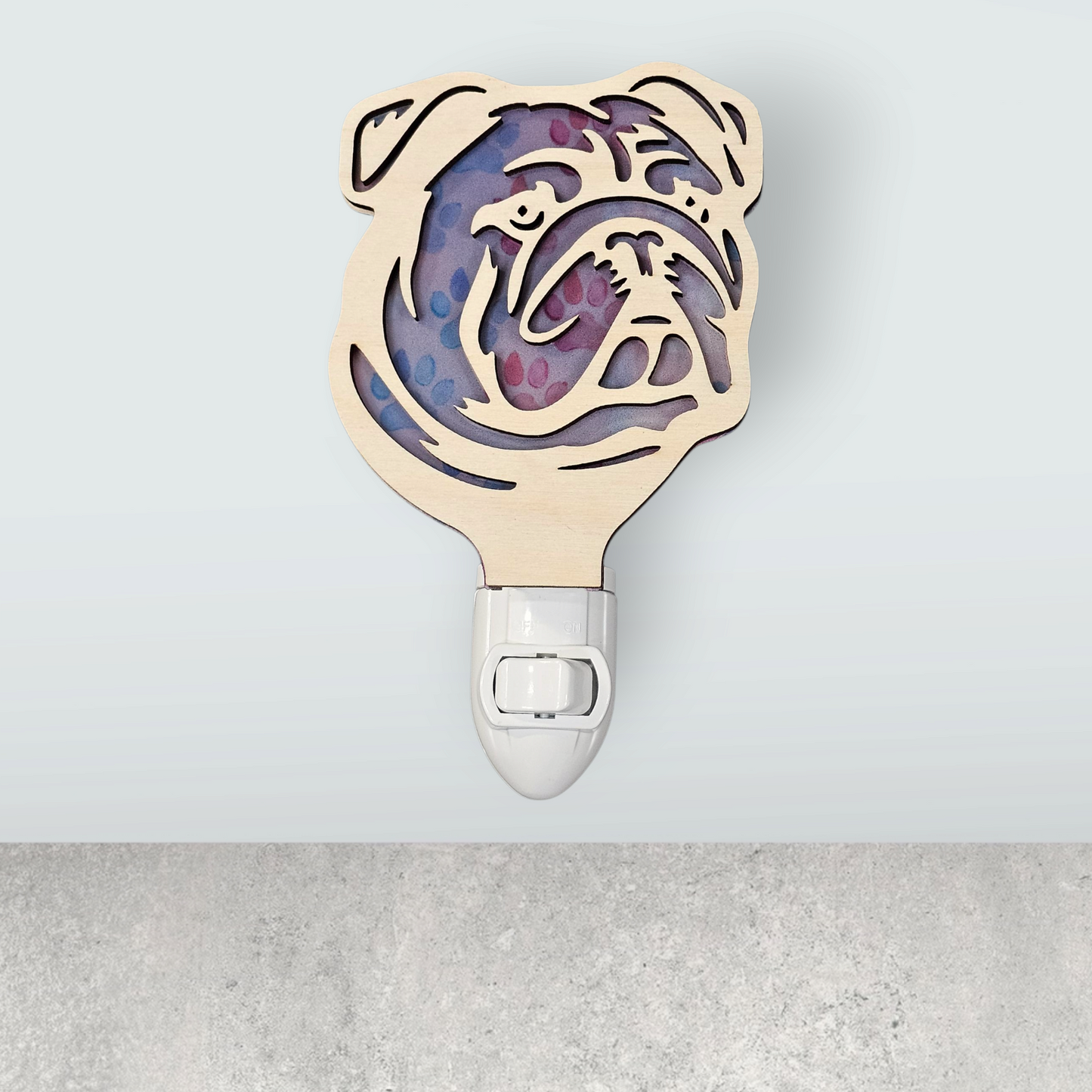 Bulldog Wood LED Night Light