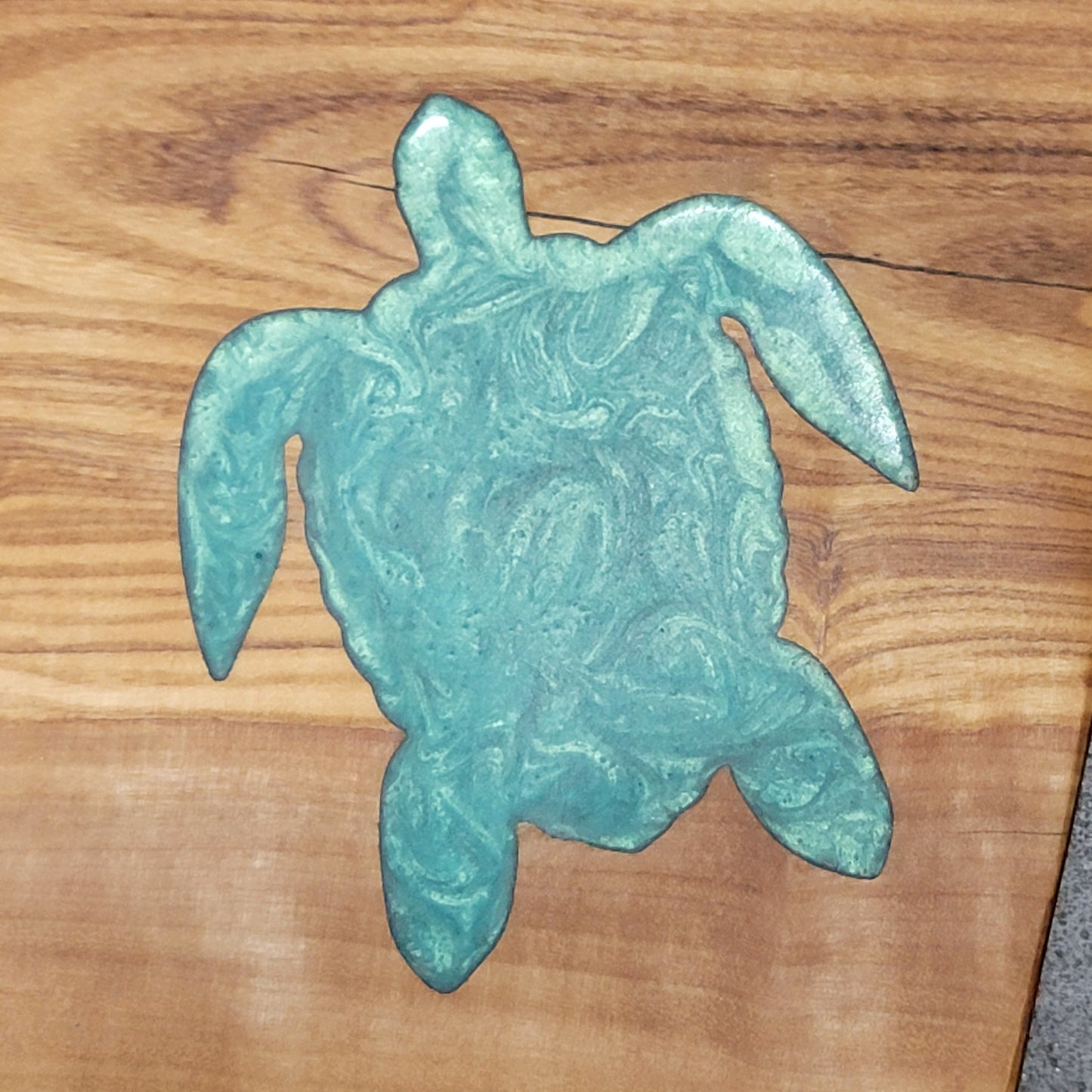 Olivewood Cutting Board + Turtle Decor Epoxy Art Inlay - Wall Art - Kitchen Art- Fishing Decor cutting boards