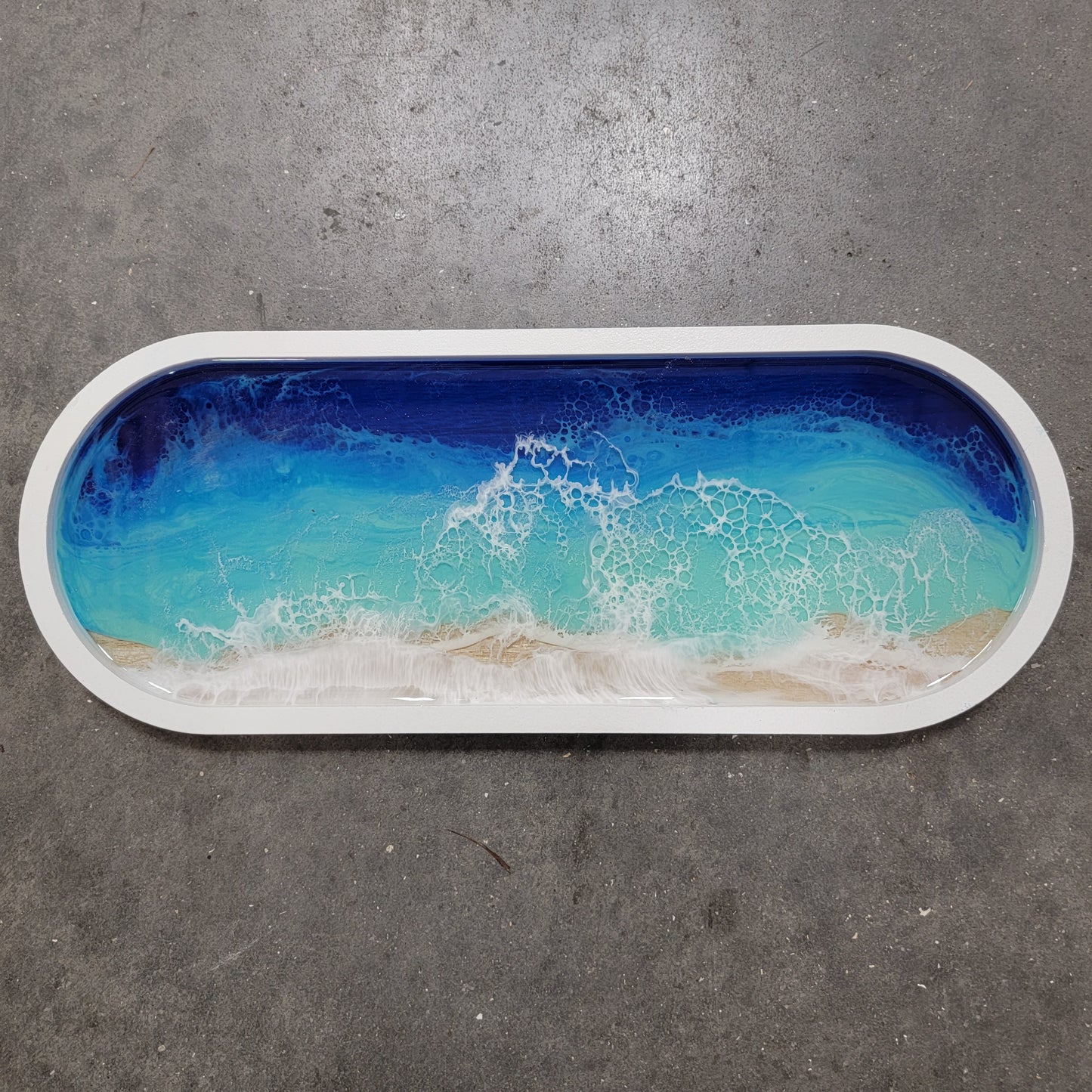 Epoxy Art Ocean Wave Trinket Tray