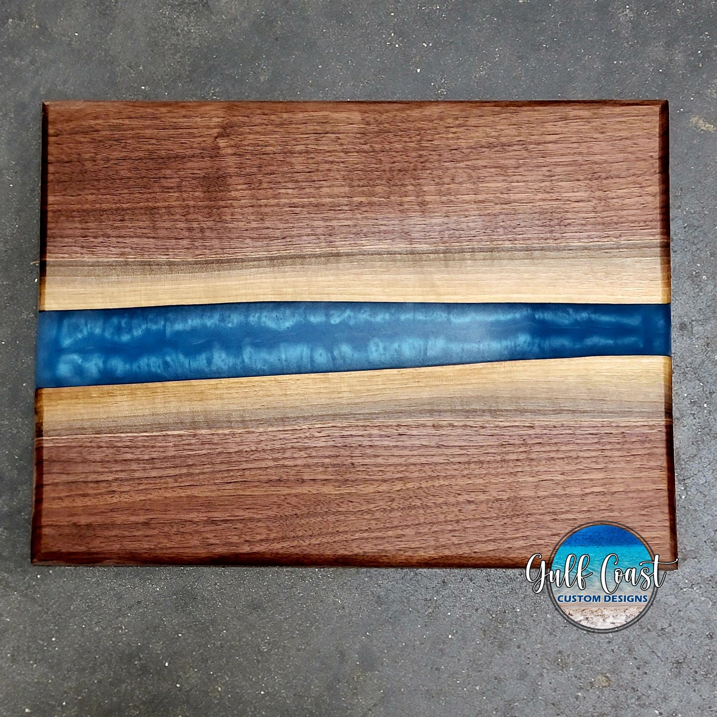 Walnut and Umi Blue Cutting Charcuterie Board