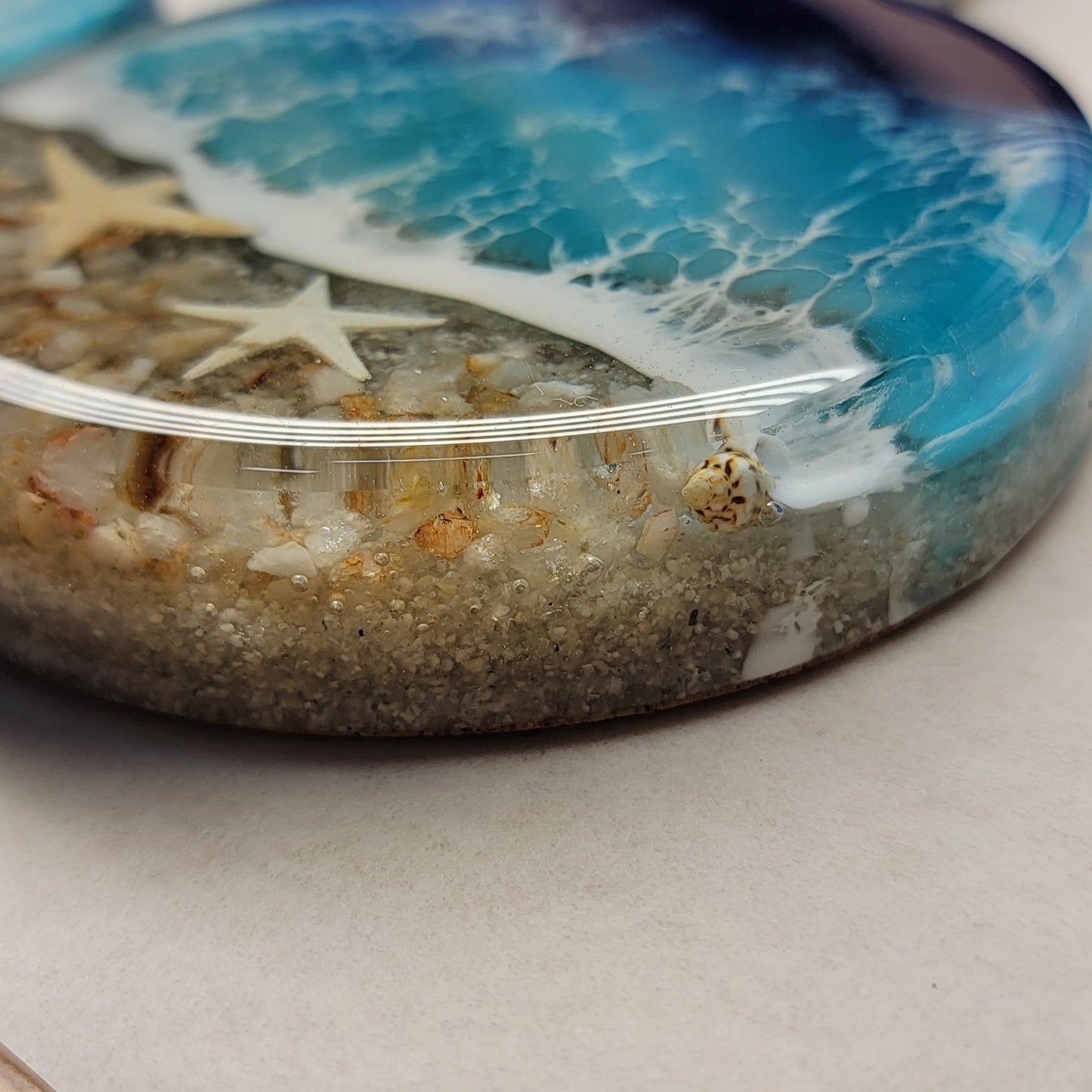 Custom 3D Beach Coasters Home Decor - Handmade Kitchen Beach Decor