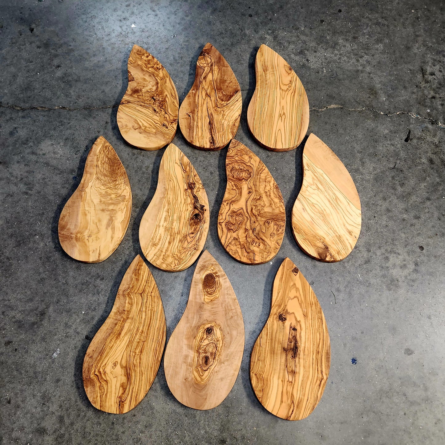 Laser Surplus Boards 10 olivewood teardrops