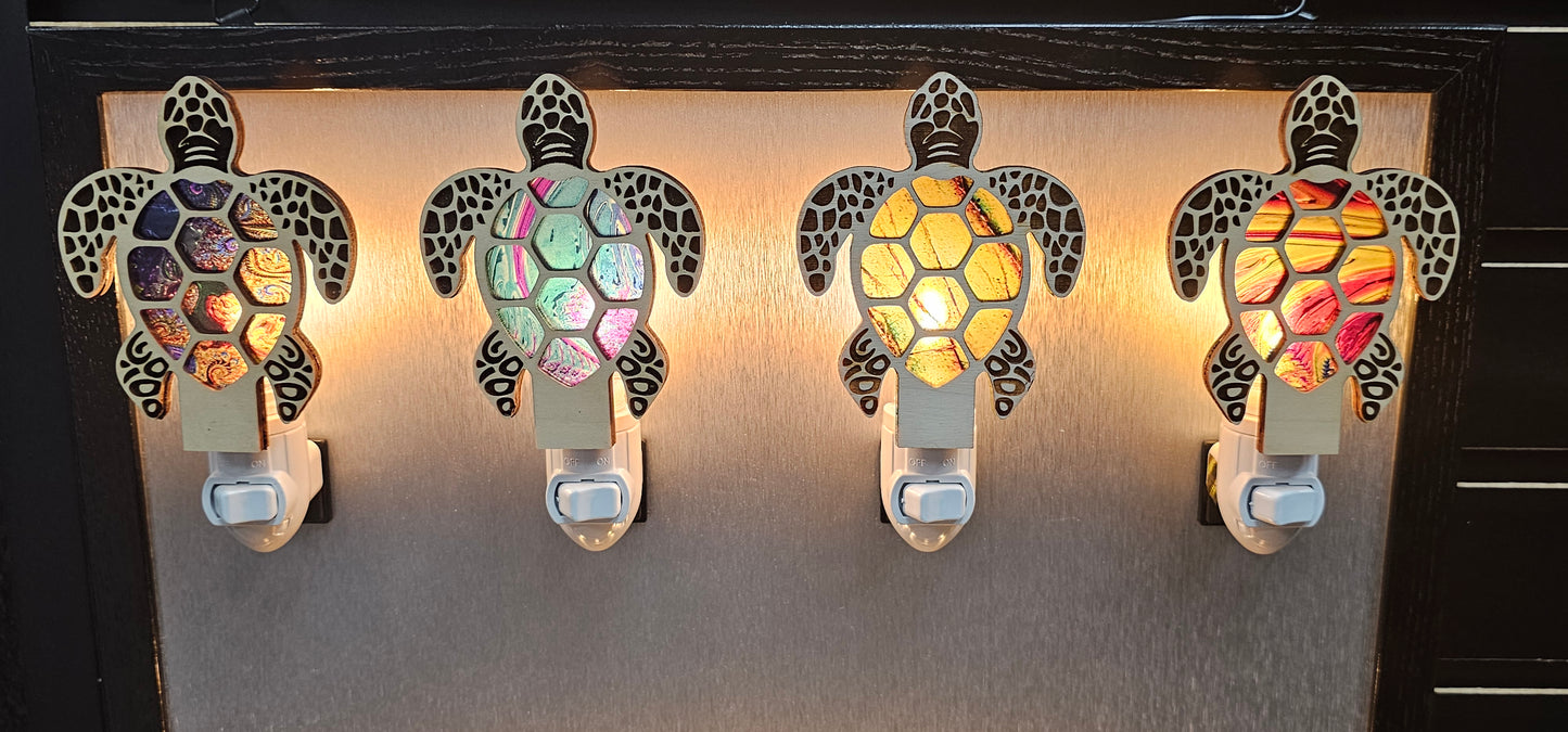 Sea Turtle Night Light - Stained Glass-Inspired Turtle Nightlight – LED Accent Light