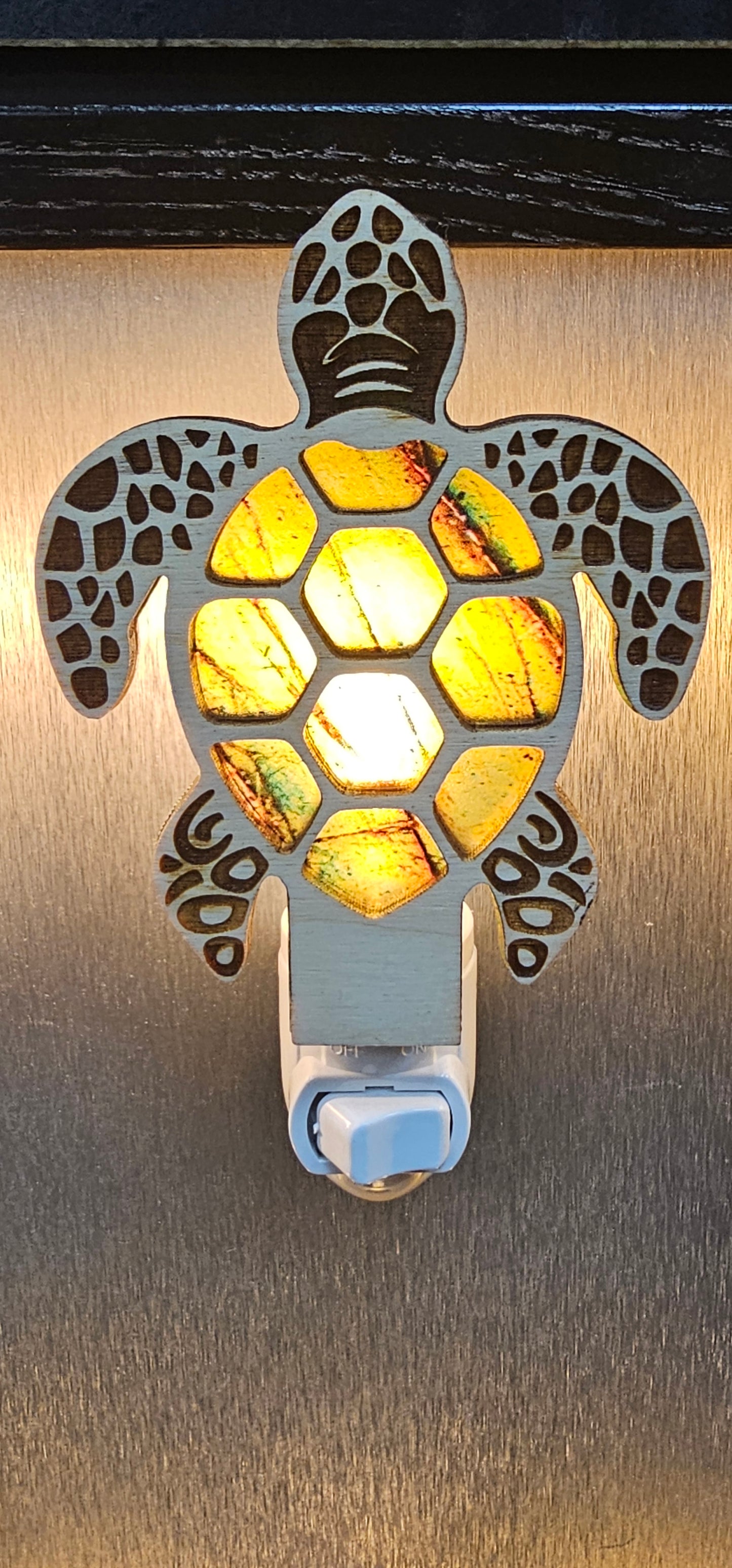 Sea Turtle Night Light - Stained Glass-Inspired Turtle Nightlight – LED Accent Light