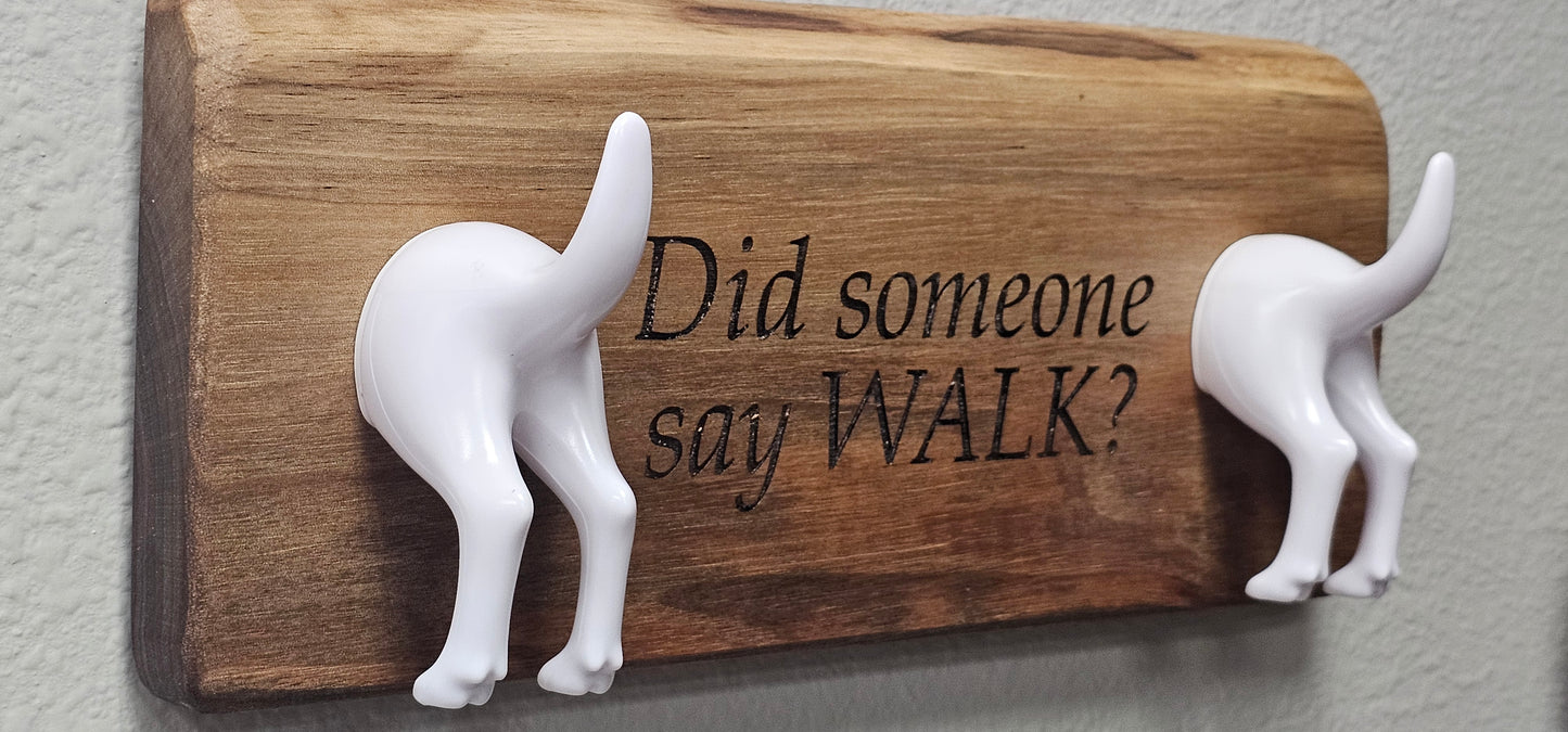 Walnut Bone Shaped Leash Holder Wall Art (Wholesale)