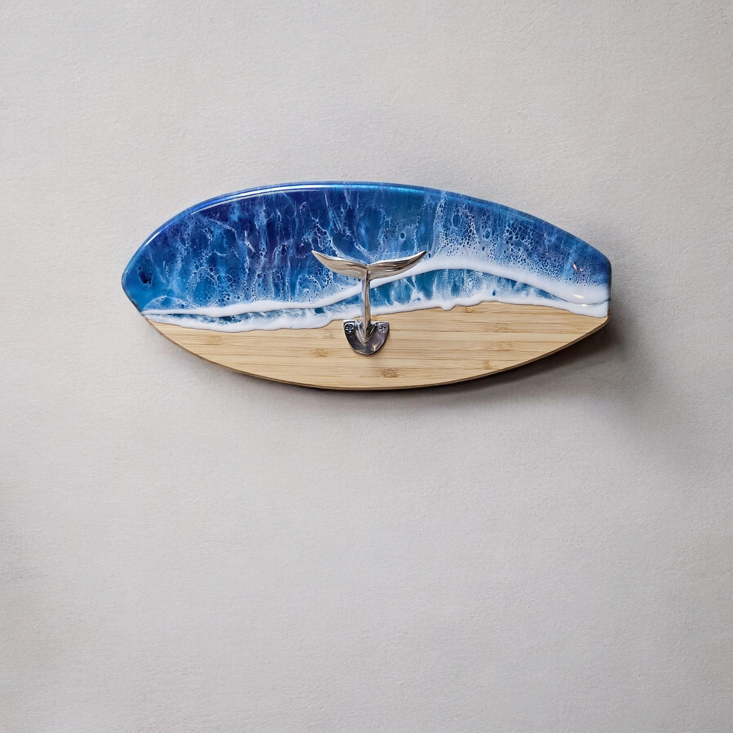 Whale Tail Bathroom Towel Holder | Ocean Inspired Key Holder | Custom Ocean Resin Towel Rack key and towel rack