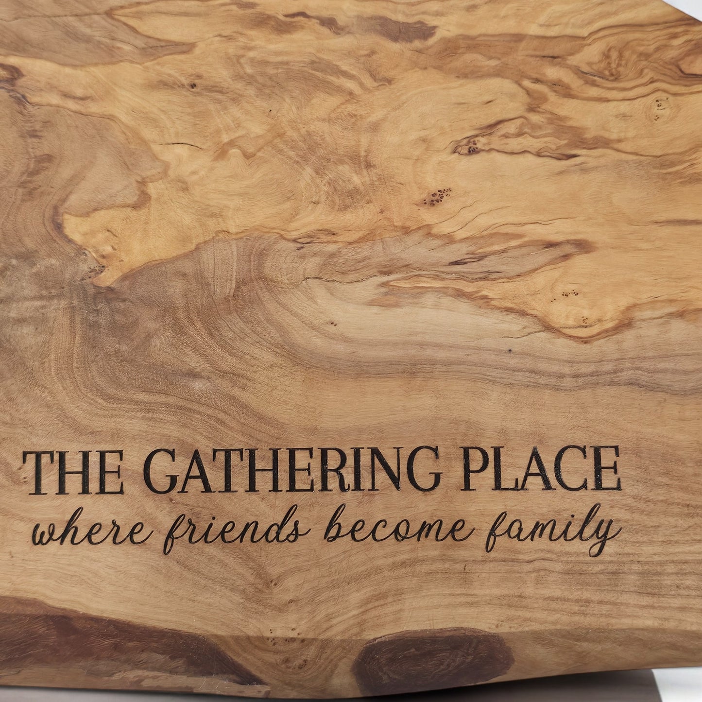 The Gathering Place | Custom Olivewood Cutting Board | Serving Tray | Wedding Gift