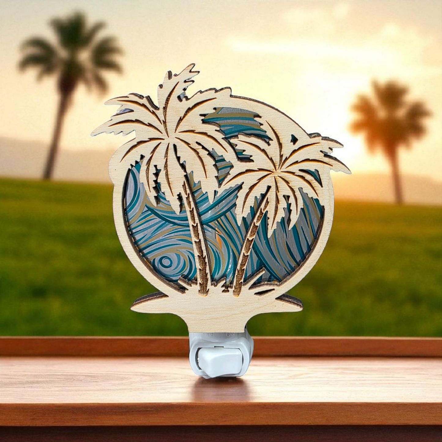 Coastal Palm Trees LED Night Light