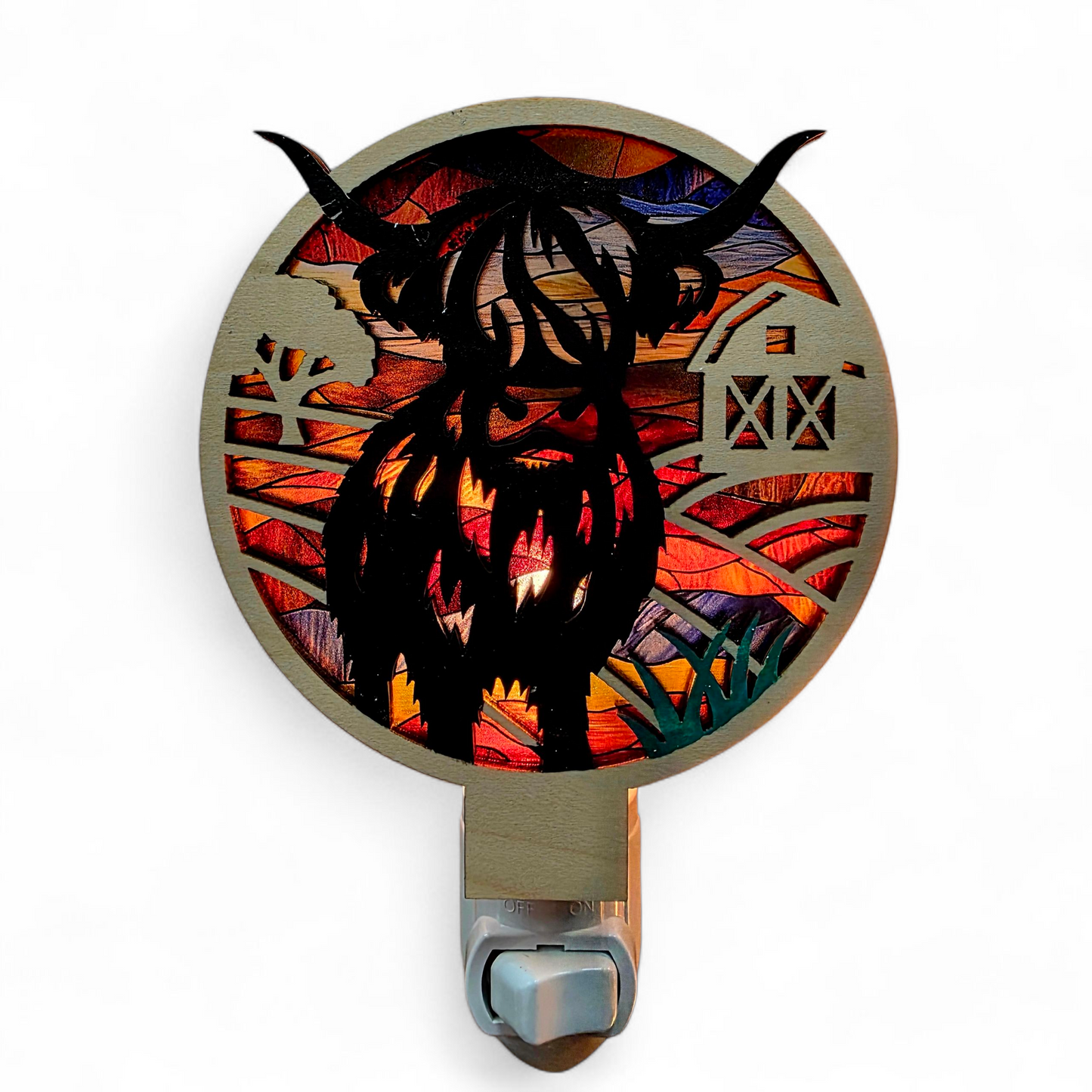 Highland Cow LED Night Light - Cow Decor Gift - Rustic Cowboy Decor