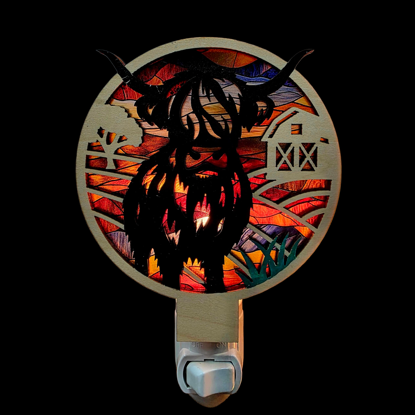 Highland Cow LED Night Light - Cow Decor Gift - Rustic Cowboy Decor