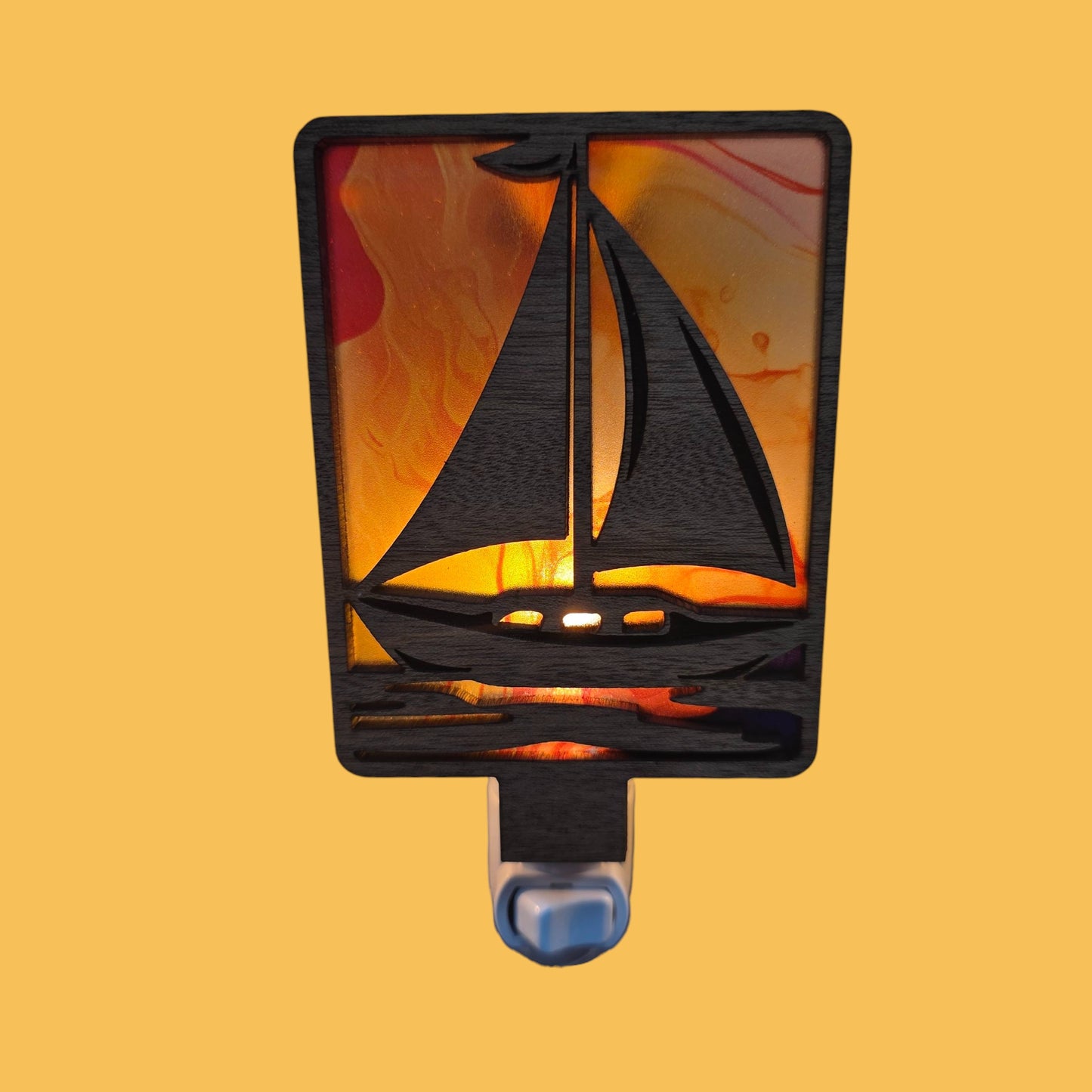 Sailboat LED Nightlight - Tropical Coastal Decor Night Light