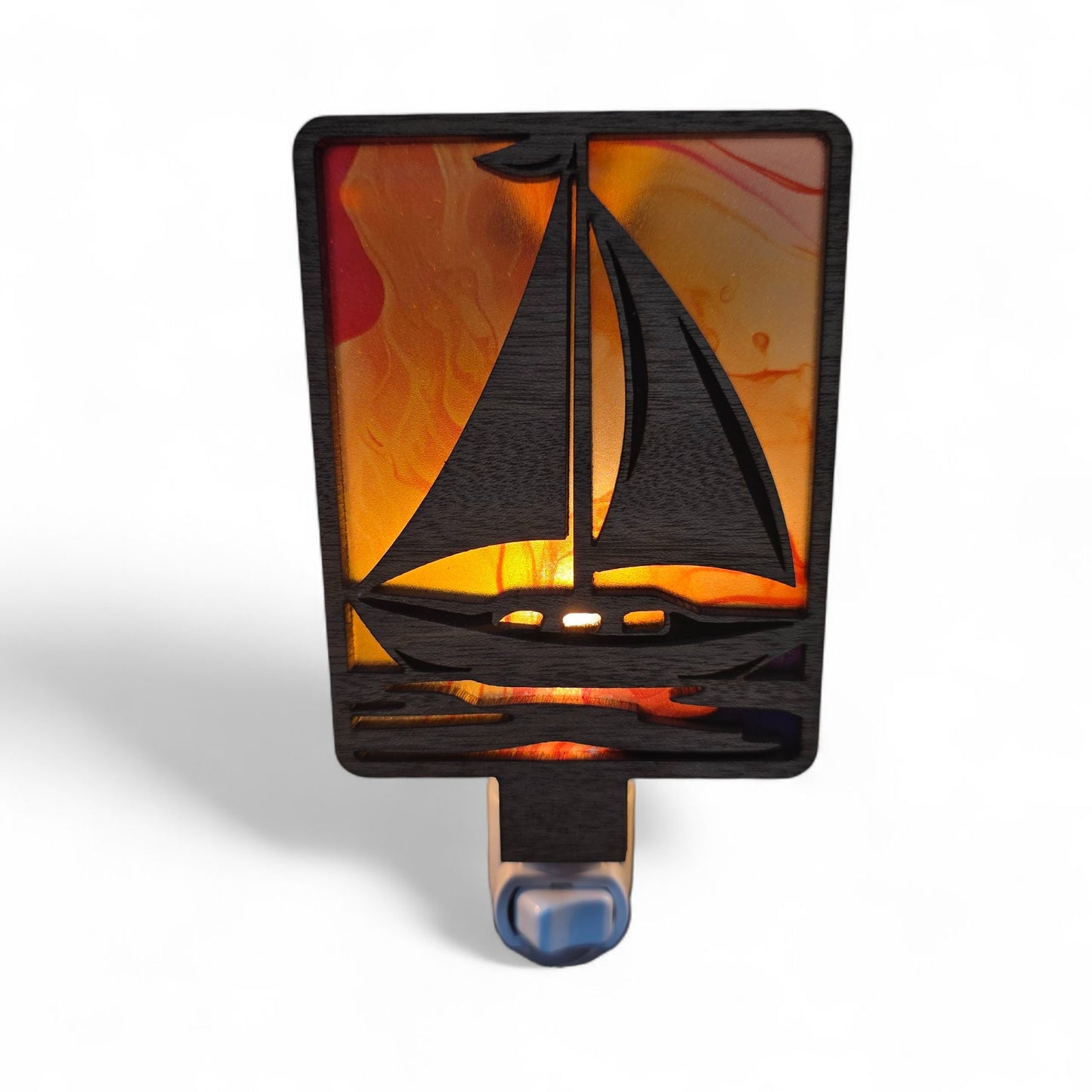 Sailboat LED Nightlight - Tropical Coastal Decor Night Light