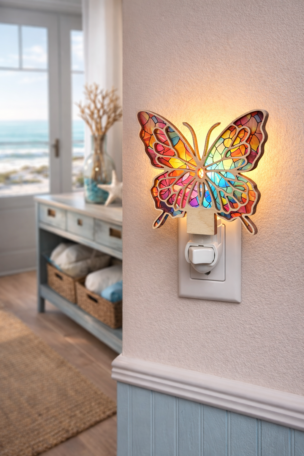 Butterfly Wood LED Night Light – Unique Butterfly Lover Gift