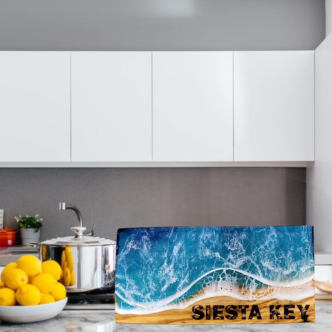 Siesta Key Beach Decor - Kitchen Decor Wall Art Cheeseboard Serving Wall Art