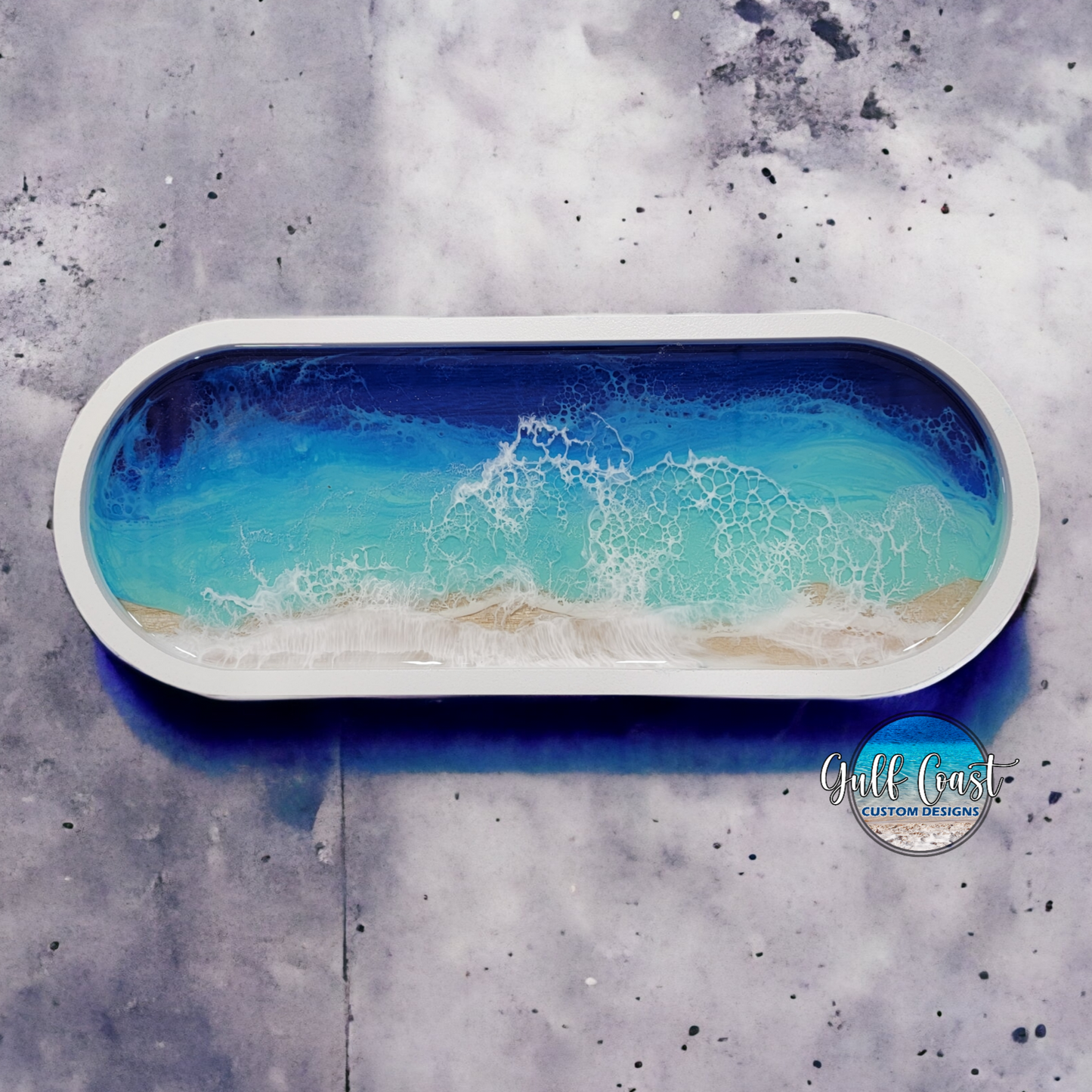 Epoxy Art Ocean Wave Trinket Tray