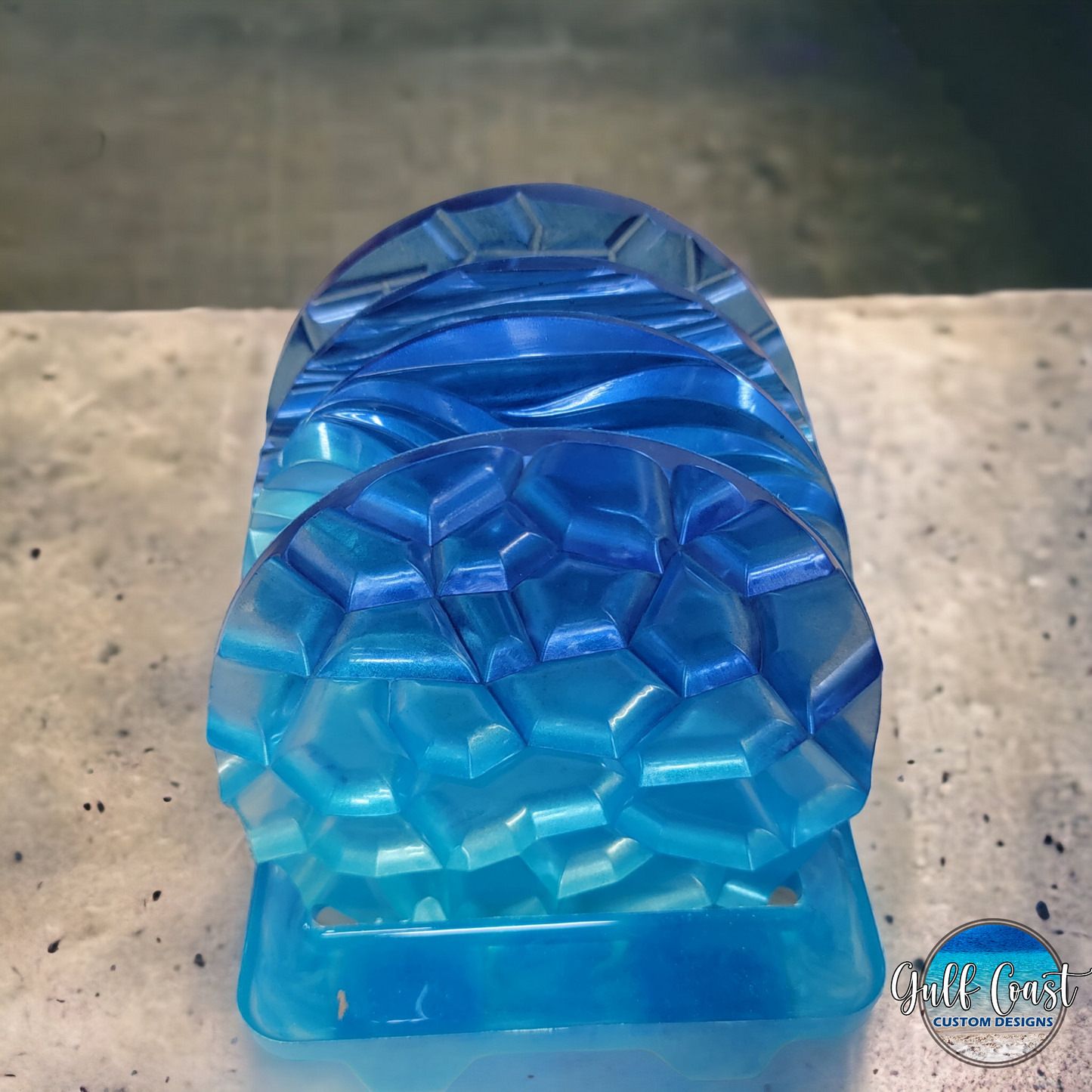 Ocean Color 3D Coasters with Holder