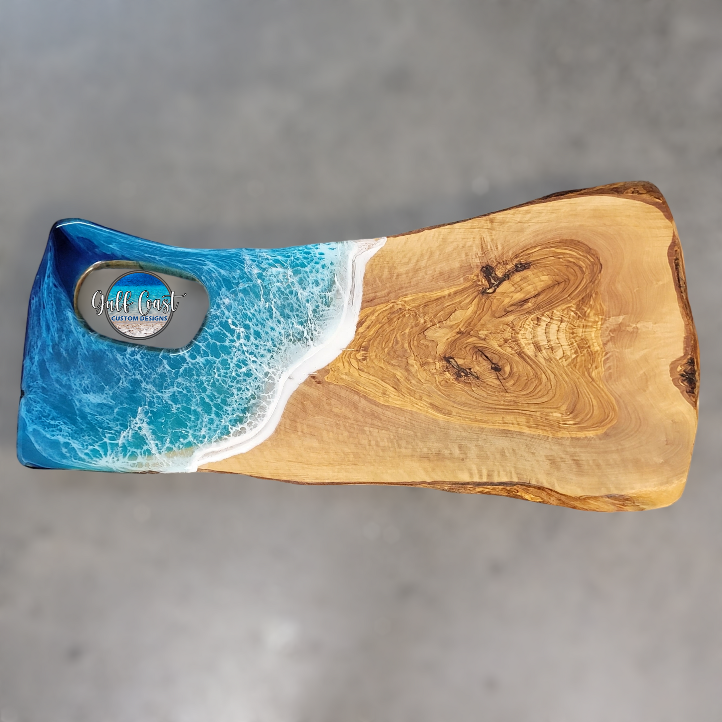 Olivewood + Epoxy Wave Charcuterie Kitchen Decor Serving Trays