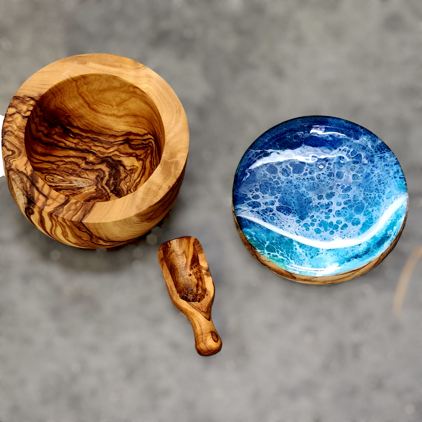 Olivewood Salt Cellar or Trinket box Cellar