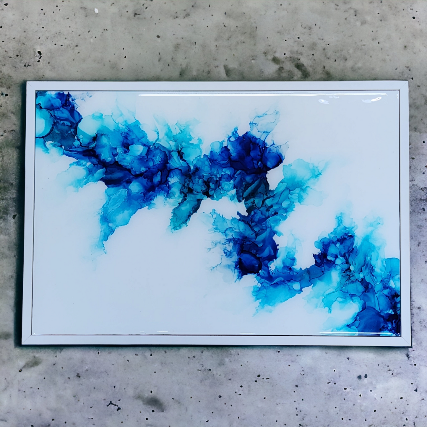 Chasing Waves Alcohol Ink Artwork 13" x 19"