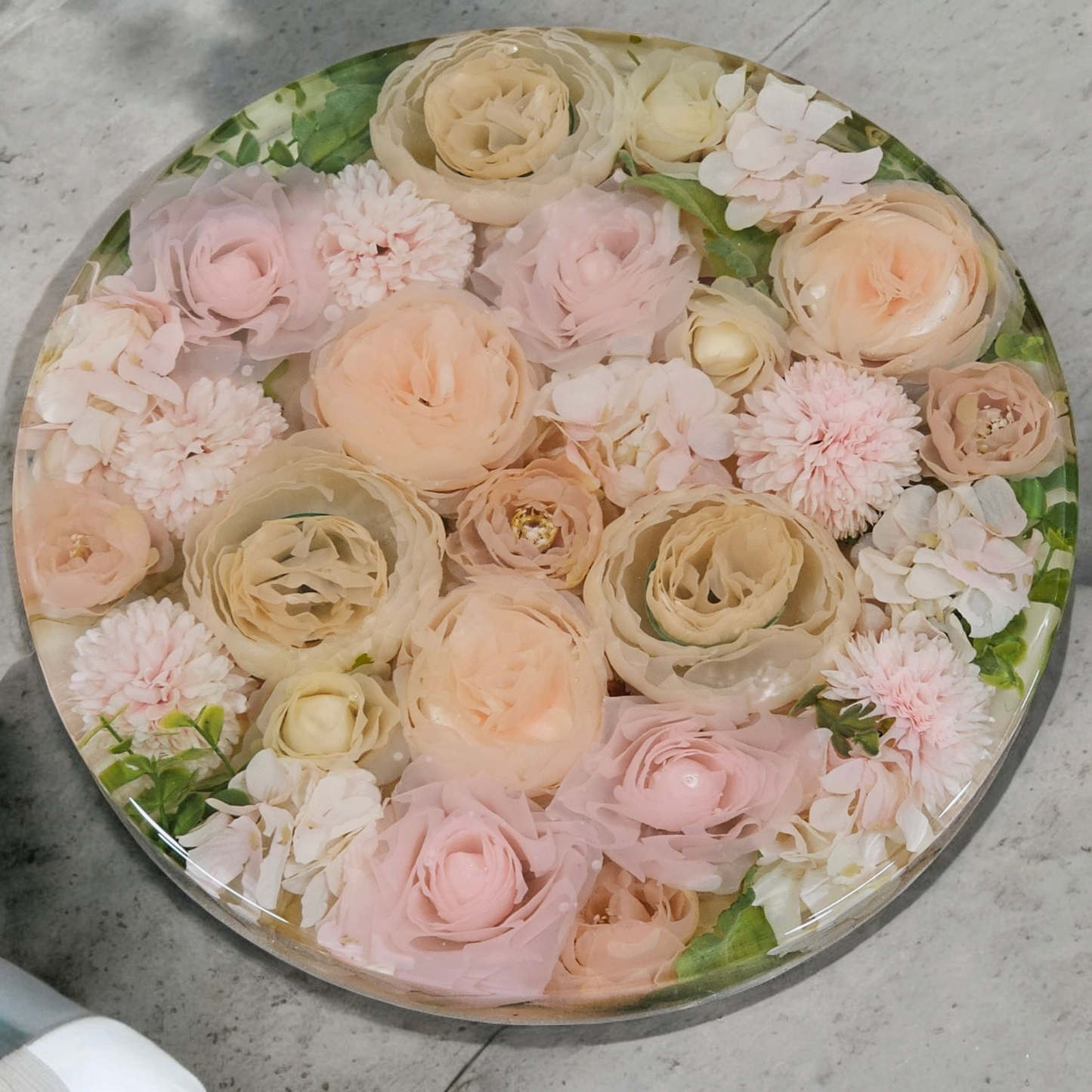 Custom Floral Lazy Susan epoxy art