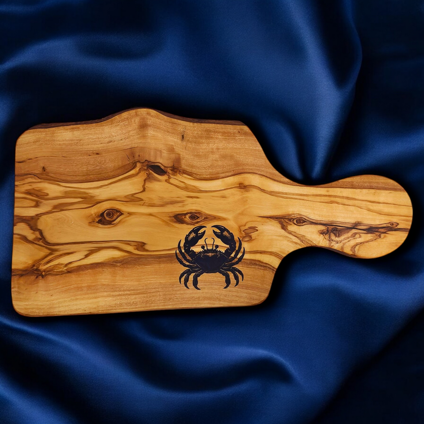 Olivewood Blue Crab Inlay Resin Art Charcuterie Cheese Board Serving Tray Sarasota Custom Gifts Decorative Trays