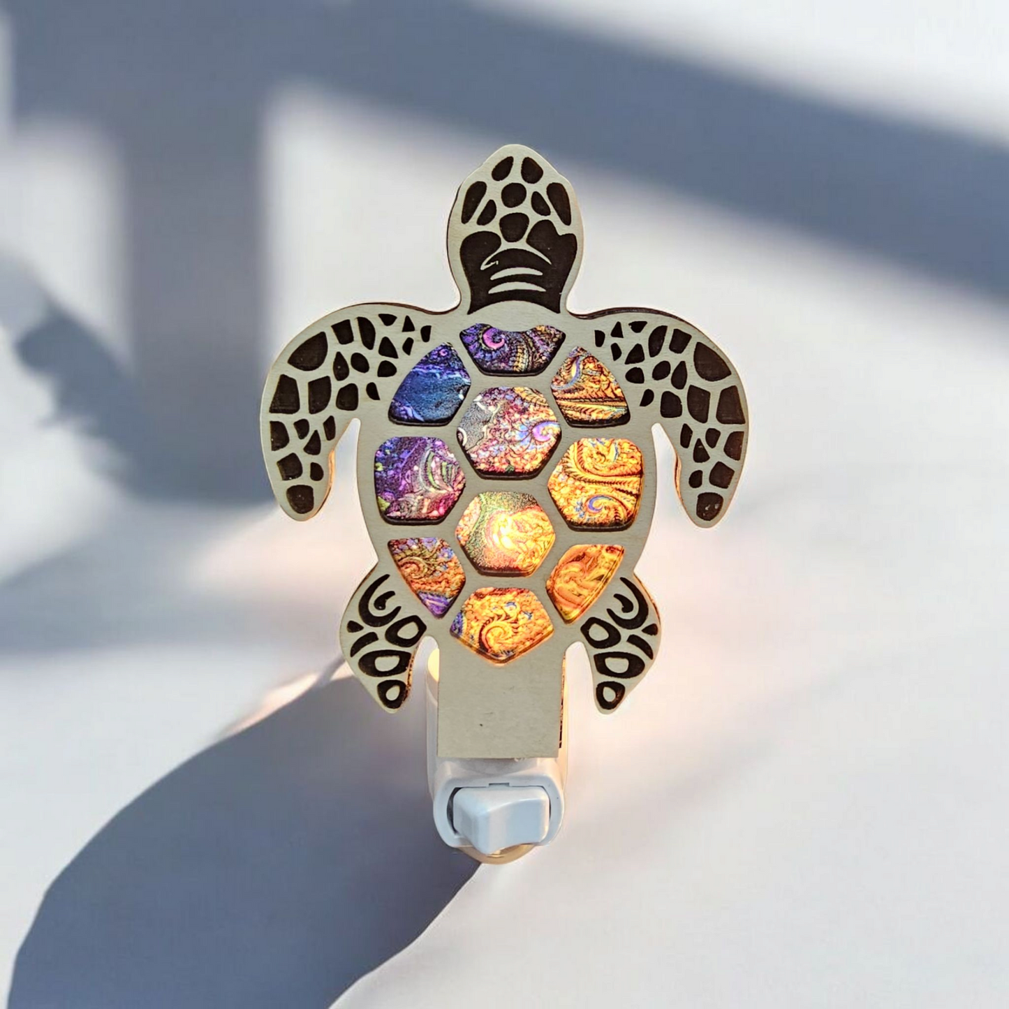 Sea Turtle Night Light - Stained Glass-Inspired Turtle Nightlight – LED Accent Light