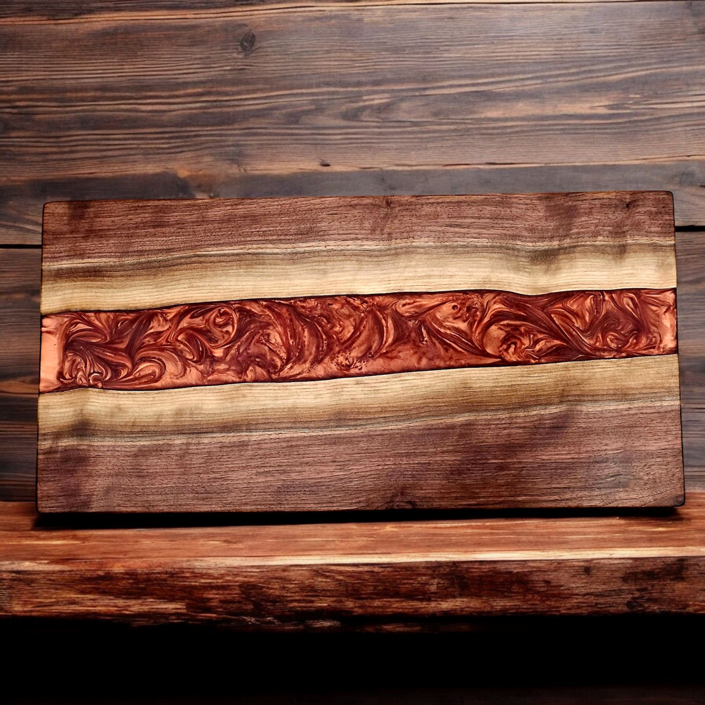 Handcrafted Walnut & Copper Penny Epoxy River Cutting Board – Functional Art for Your Kitchen cutting boards