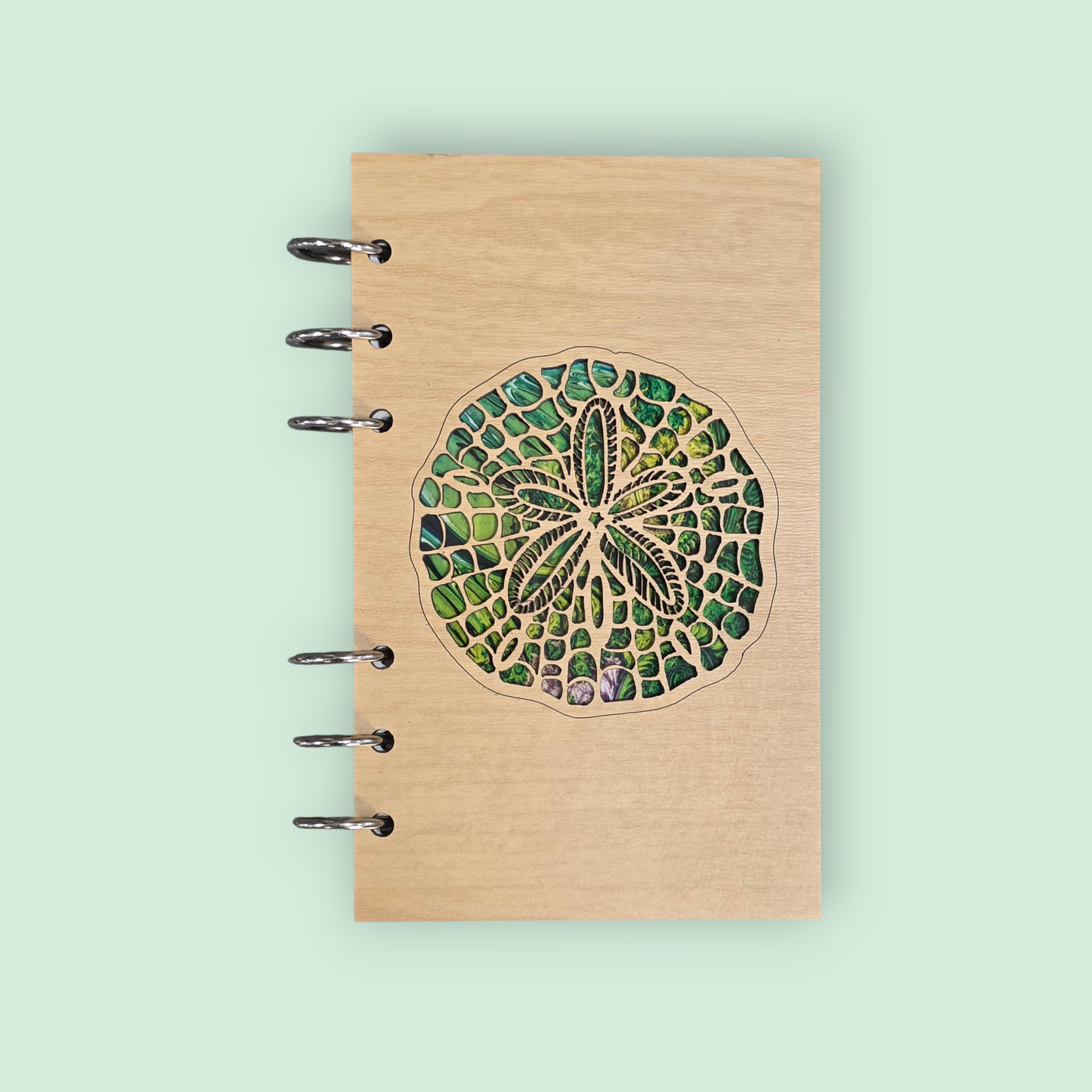 Sand Dollar A6 Refillable Wood Notebook Journal