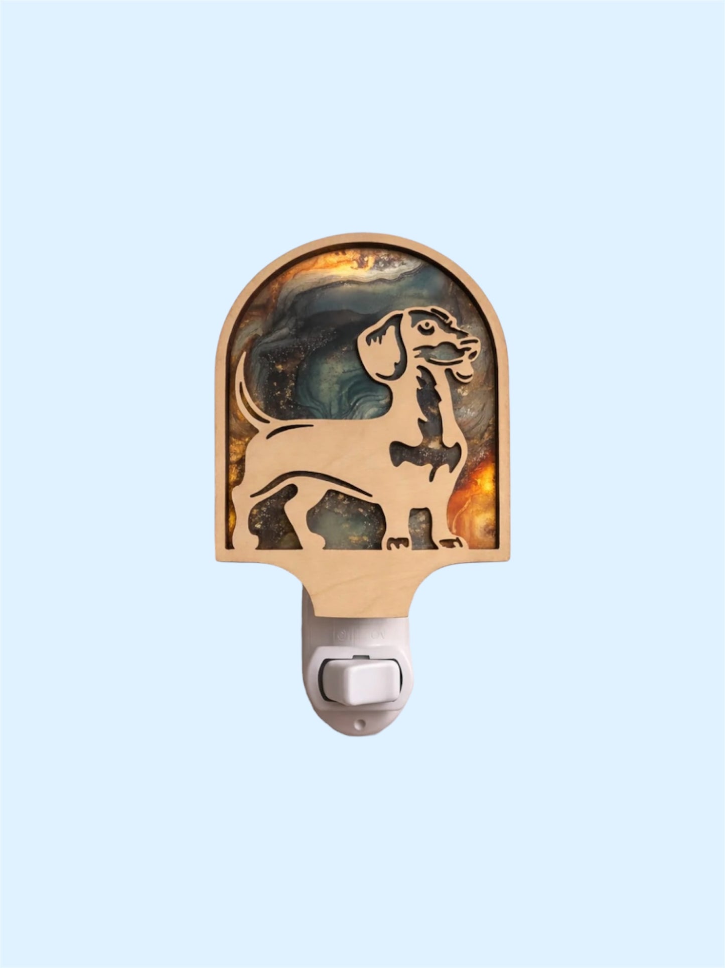 Daschund Wood LED Night Light