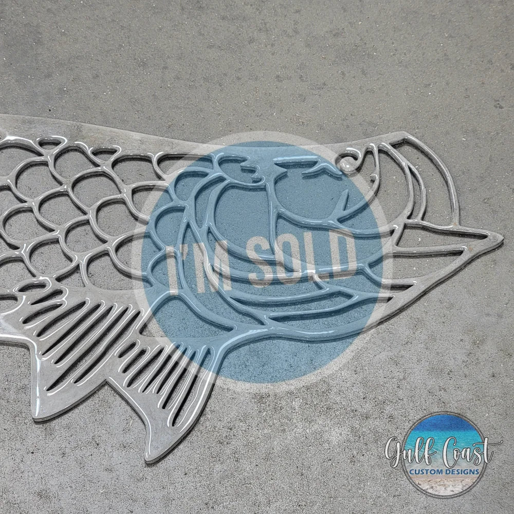 Custom Tarpon with Metallic Epoxy Home Fishing Wall Decor Art Artwork