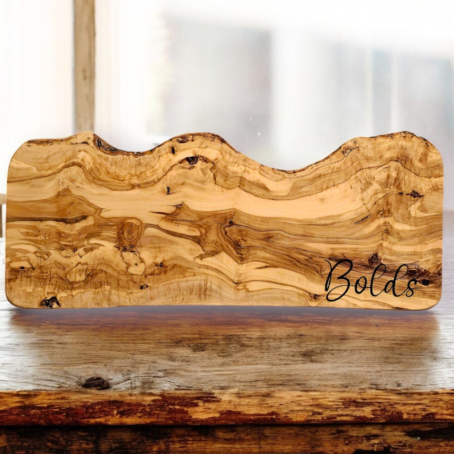 Olivewood Cutting Board Cheese Serving Tray - Custom Engraved Olive Wood Boards