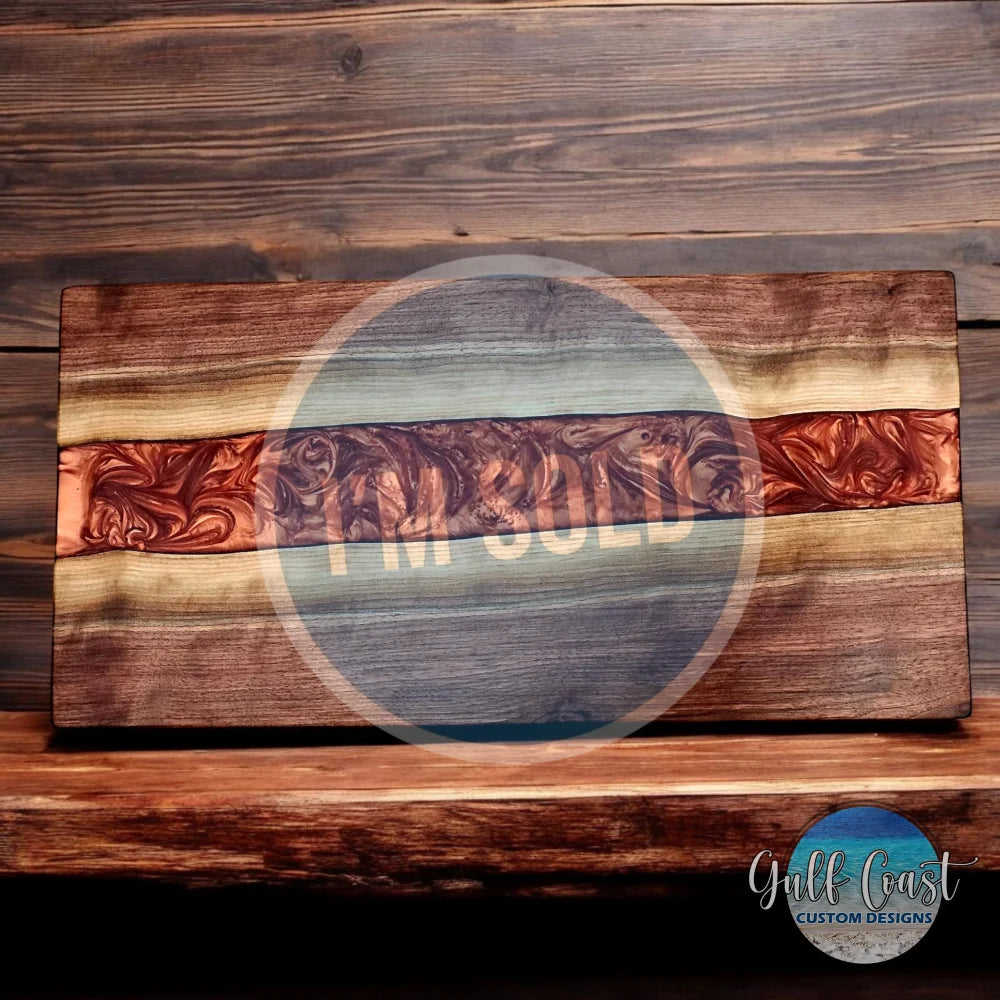 Handcrafted Walnut & Copper Penny Epoxy River Cutting Board – Functional Art for Your Kitchen cutting boards