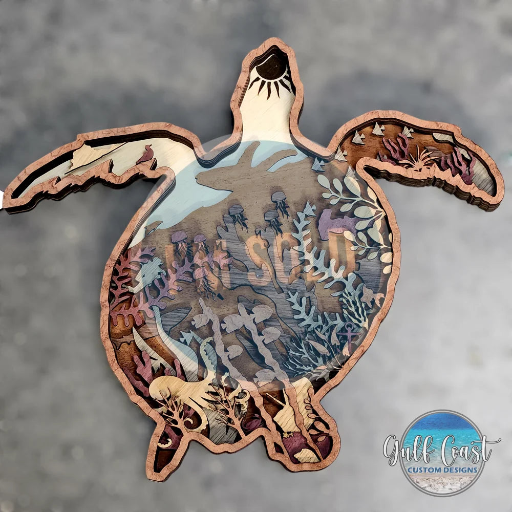 Multi-layer Turtle Wood Home Decor Art art
