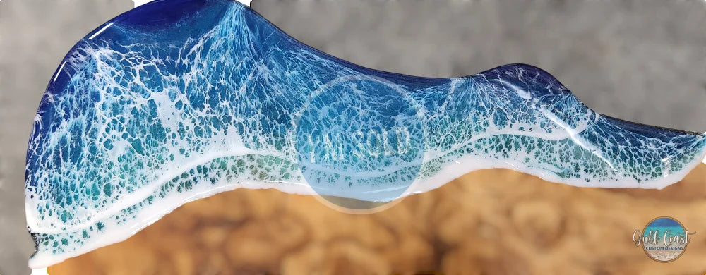 Olivewood Charcuterie ’Chasing Waves’ Ocean Epoxy Beach Decor Board charcuterie