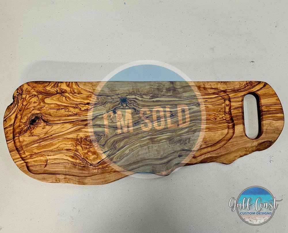 Olivewood Cutting Board + Juice Groove Serving Tray with TARPON resin inlay cutting board