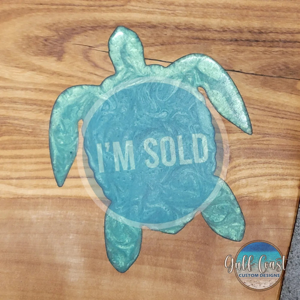 Olivewood Cutting Board + Turtle Decor Epoxy Art Inlay - Wall Art - Kitchen Art- Fishing Decor cutting boards