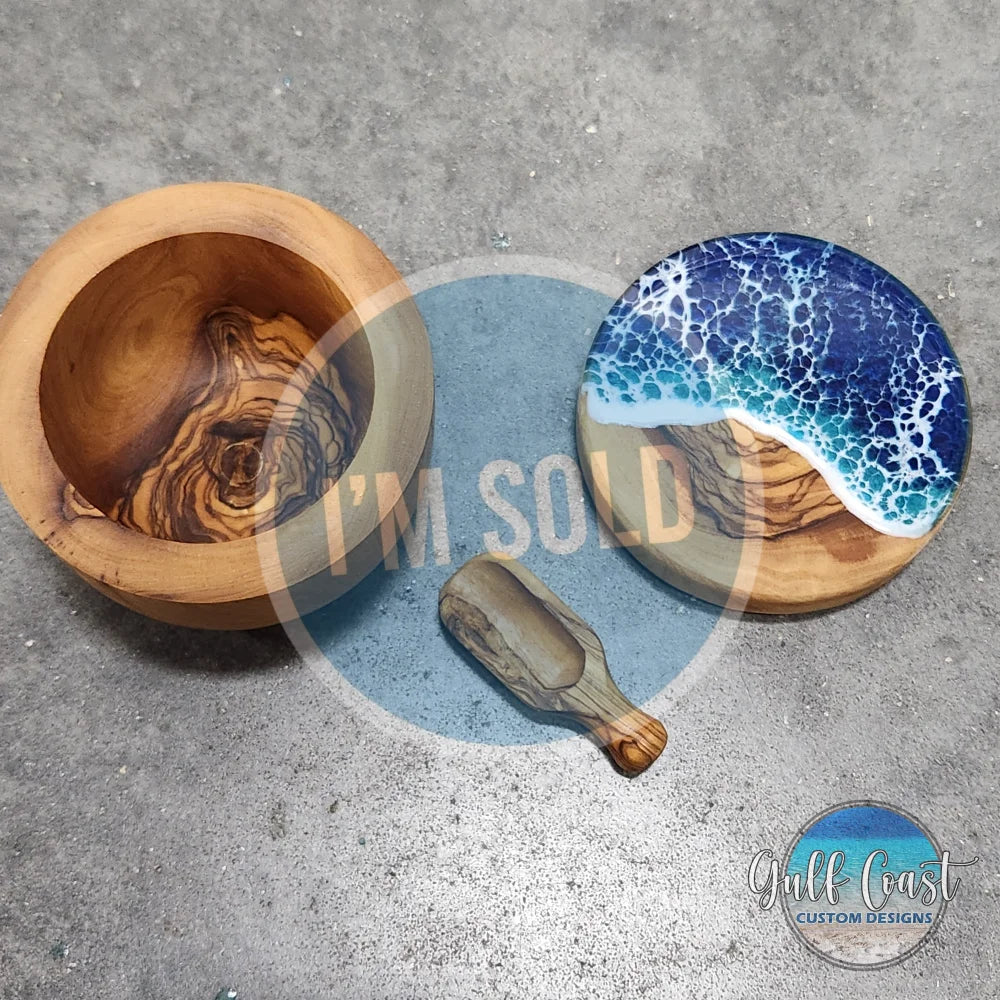 Olivewood Salt Cellar or Trinket box Cellar