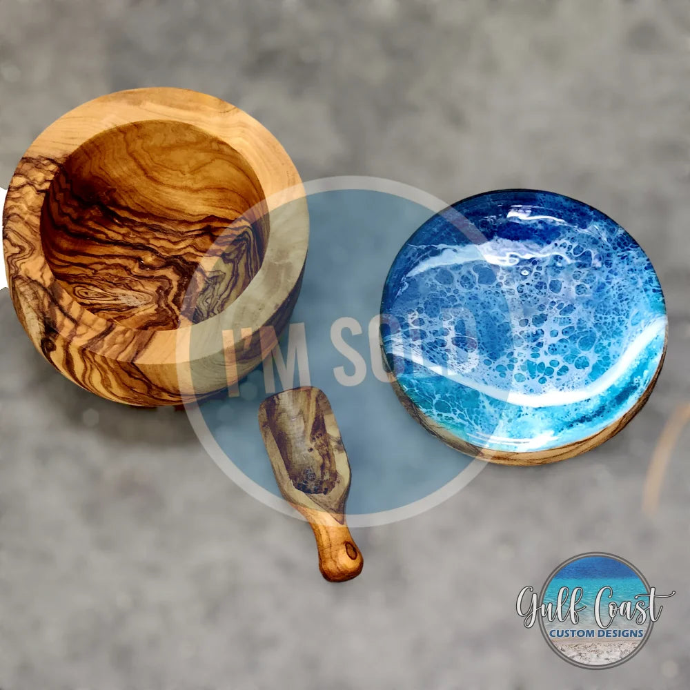 Olivewood Salt Cellar or Trinket box Cellar