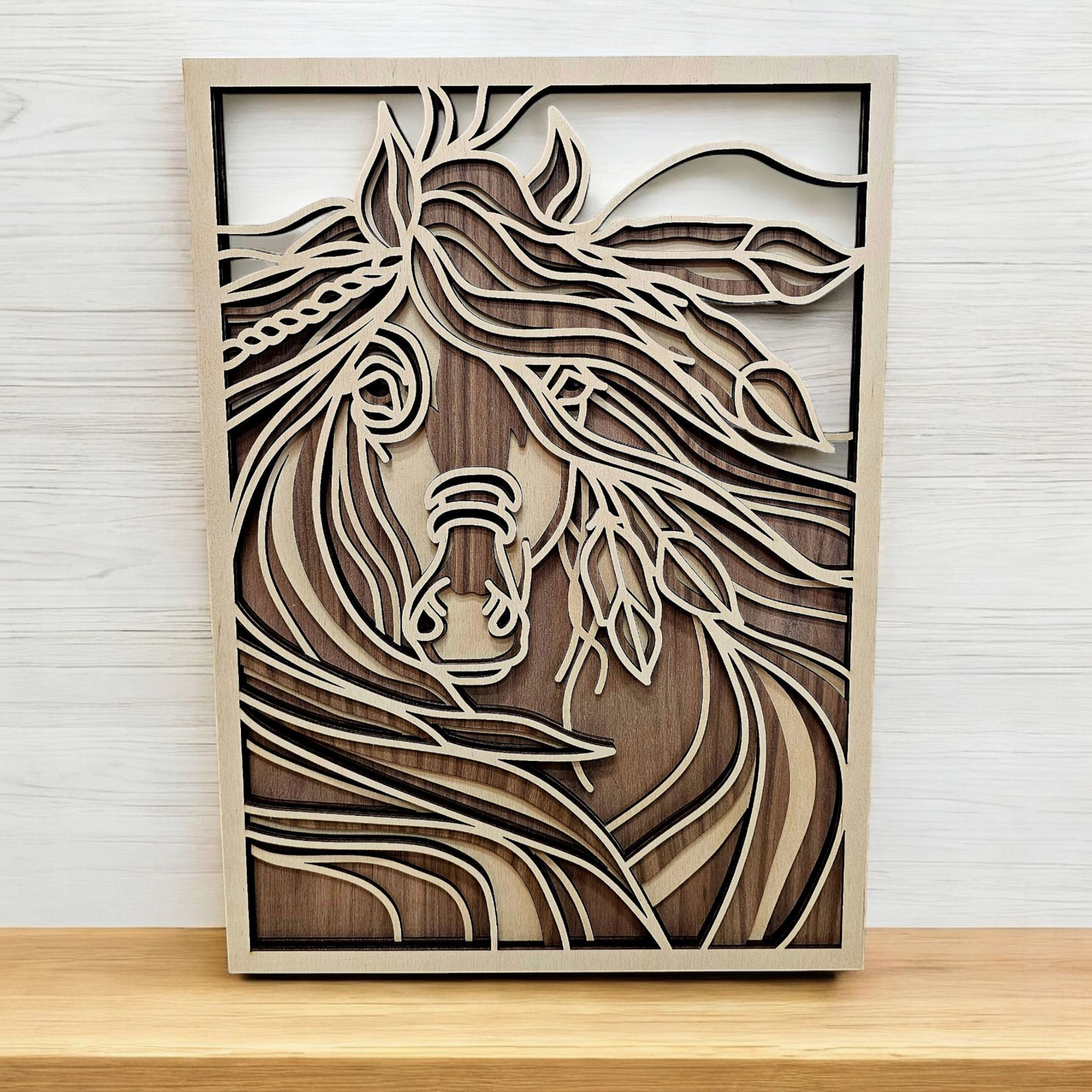 Horse Wood Art – Laser-Cut Rustic Wall Decor for Equestrians & Horse Lovers