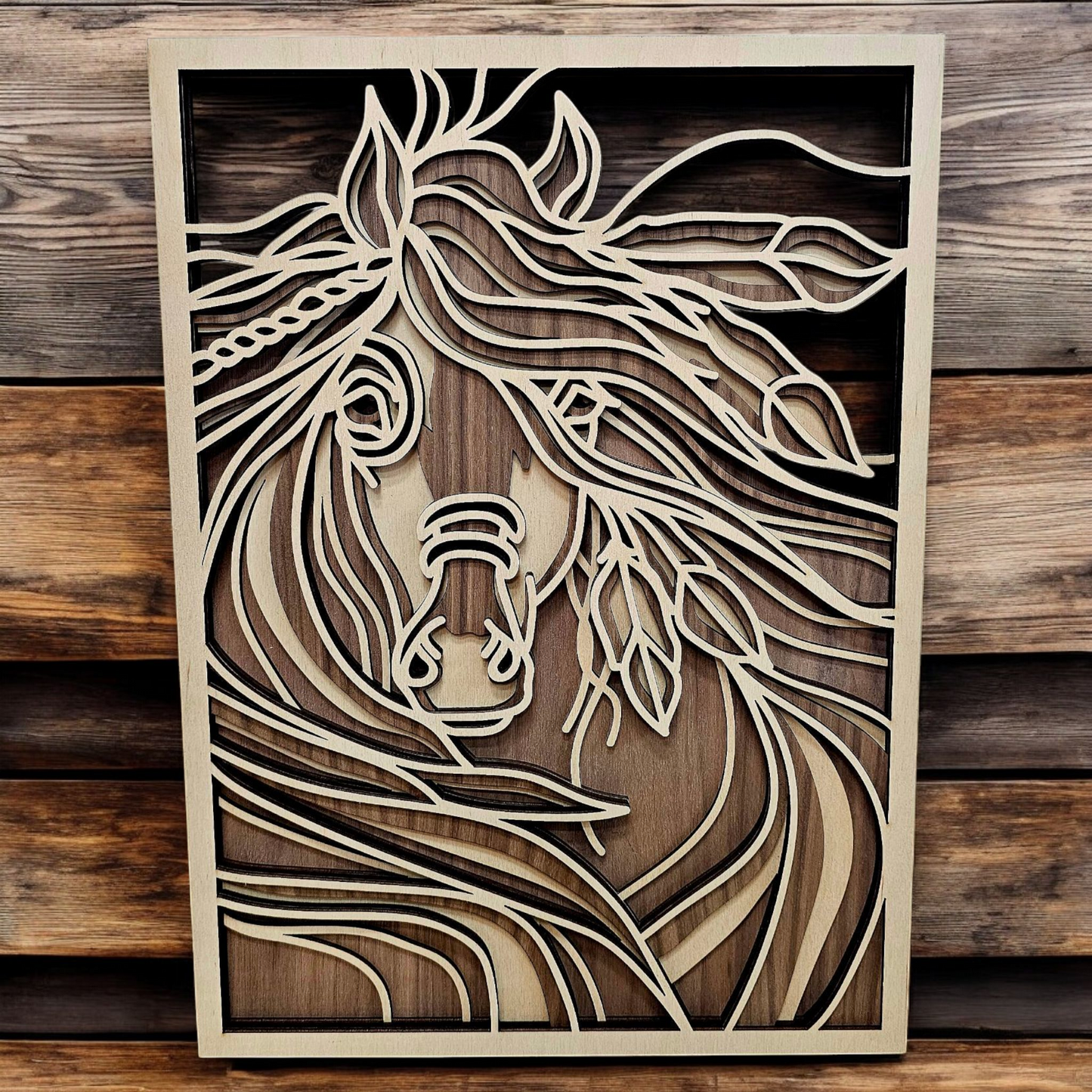 Horse Wood Art – Laser-Cut Rustic Wall Decor for Equestrians & Horse Lovers