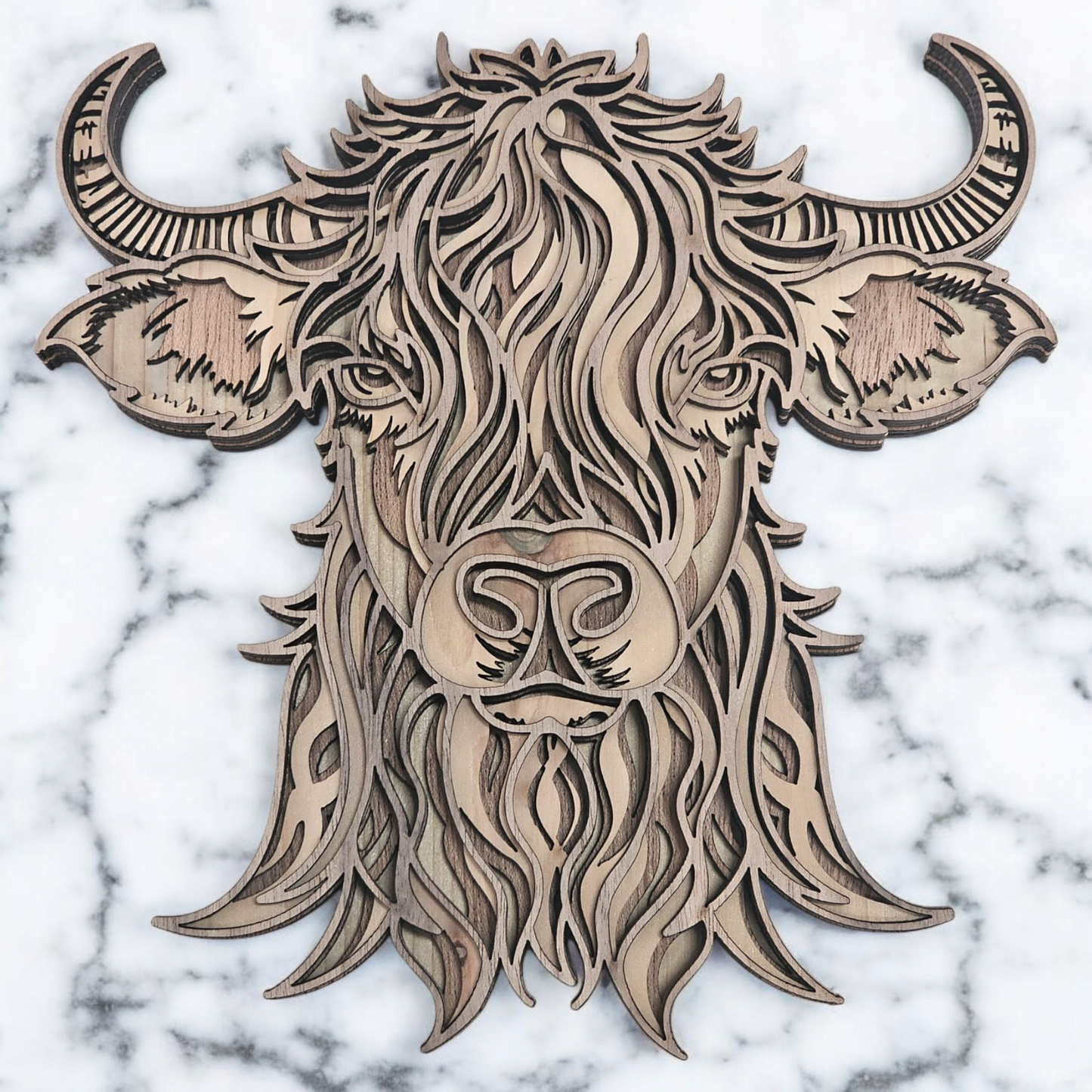 Wood Art | Highland Cow Wall Art Home Decor Multi-layer Wood Art
