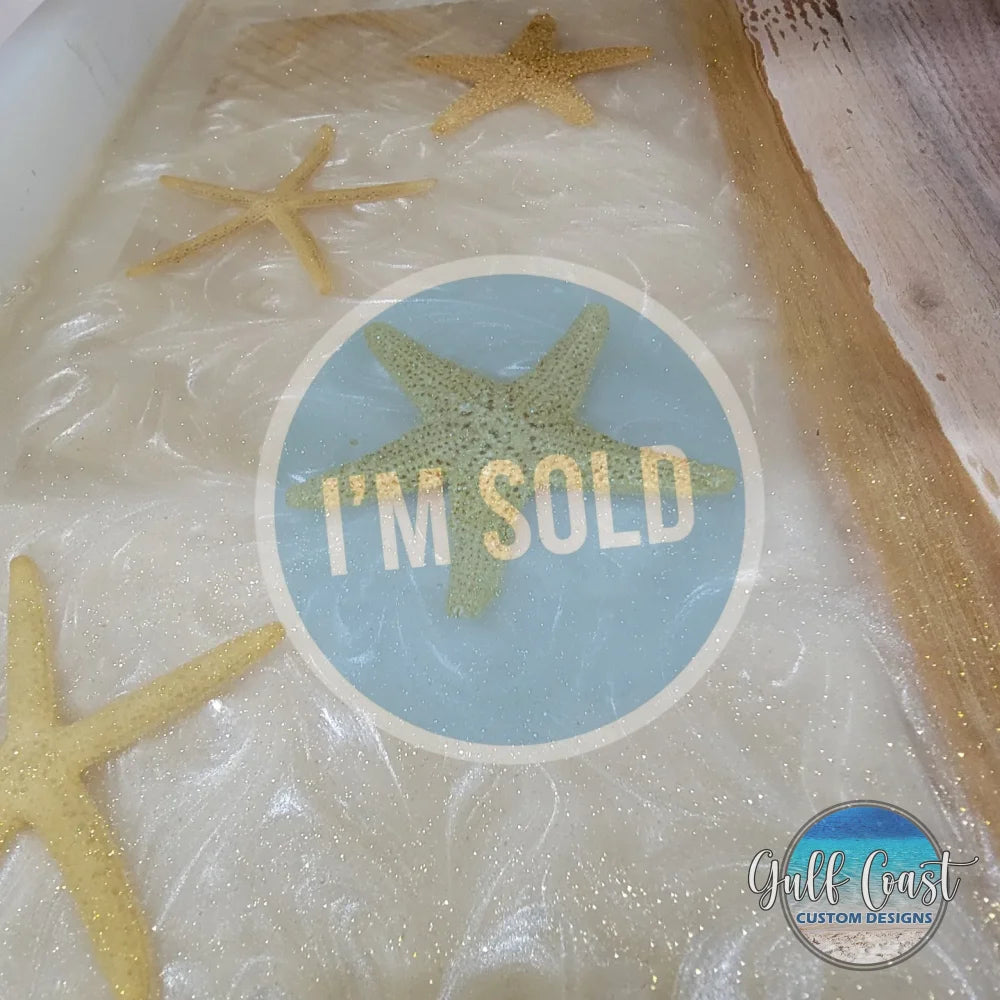 ’Star Struck’ Starfish Charcuterie Serving Tray Walnut Epoxy Board 12’’ X 16’’ Decorative Trays