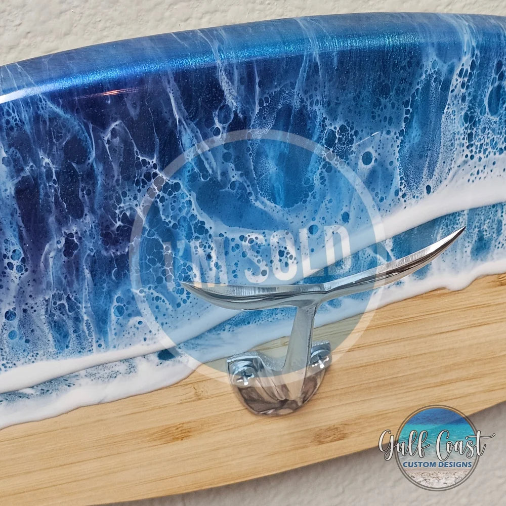 Whale Tail Bathroom Towel Holder | Ocean Inspired Key Holder | Custom Ocean Resin Towel Rack key and towel rack