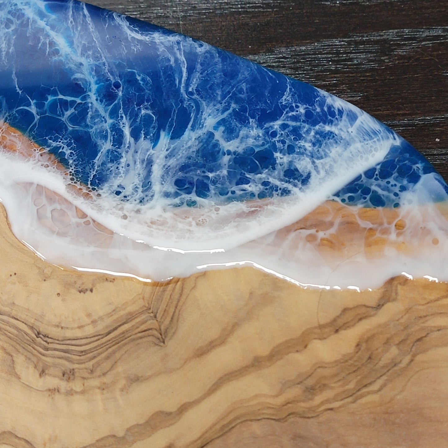 Olive Wood Charcuterie Cutting Board - Olivewood Serving Tray with Resin Infusion