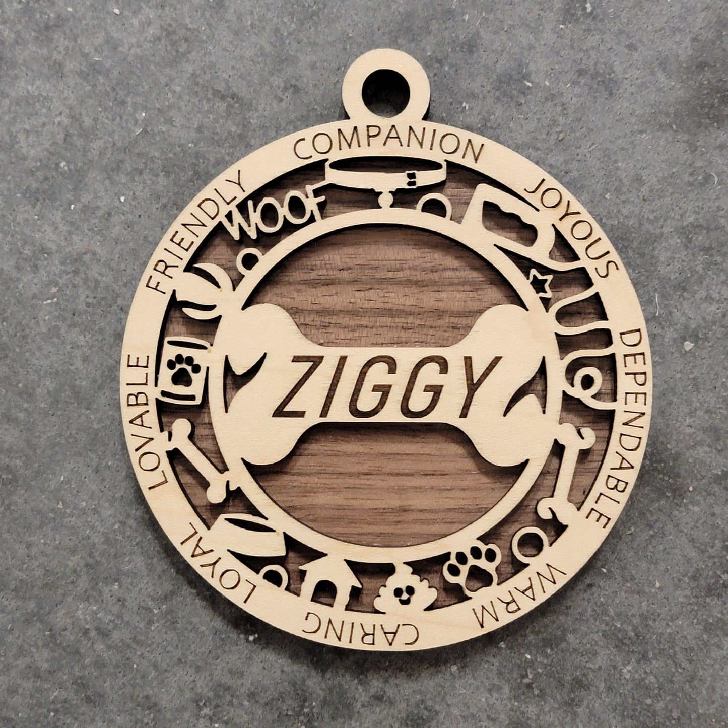 Dog Bone Christmas Ornament - Customized Engraved Pet Tree Holiday Ornament