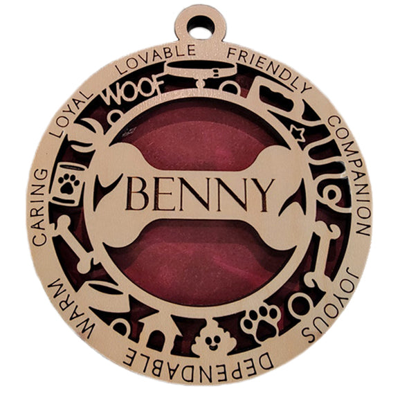 Dog Bone Christmas Ornament - Customized Engraved Pet Tree Holiday Ornament