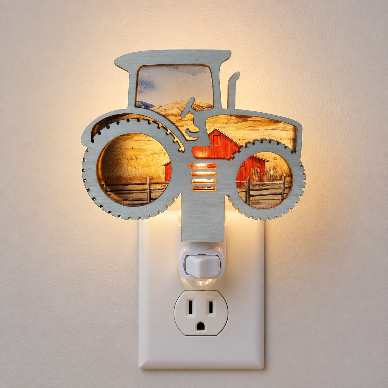 Tractor Farmhouse Decor LED Night Light