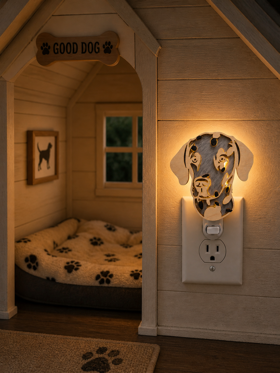 Dalmation Wood LED Night Light (Wholesale)