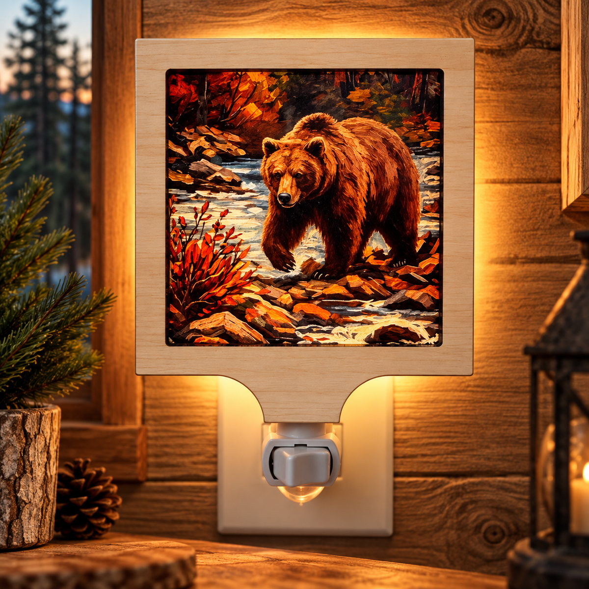 Bear Mountain Cabin Creek LED Night Light (Wholesale)