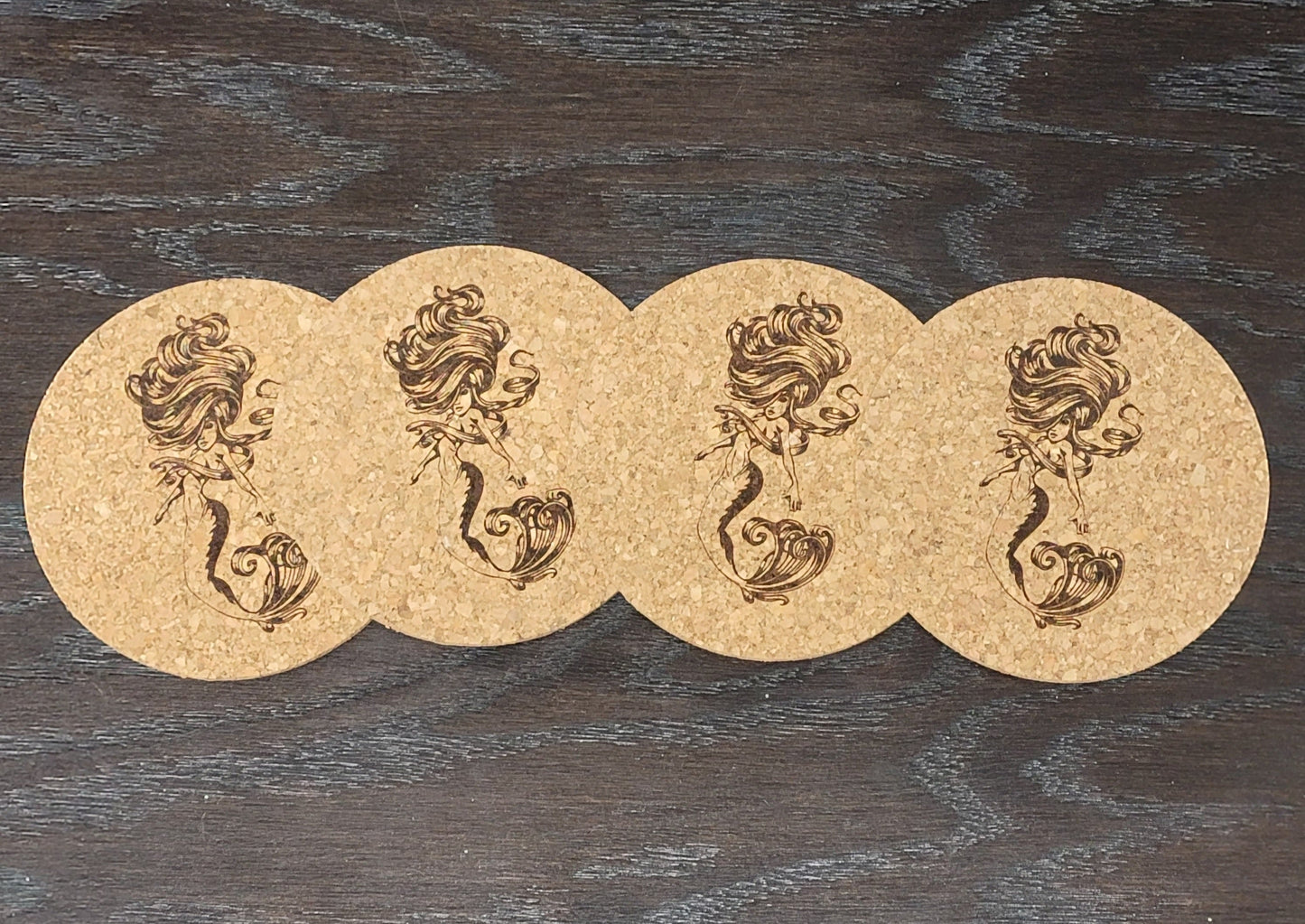 Mermaid Cork Coasters (Set of 4)